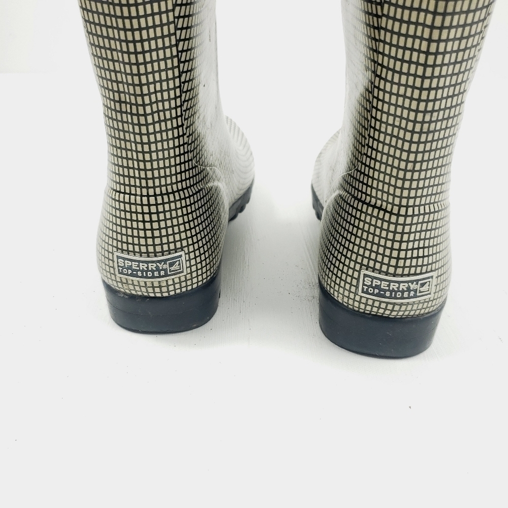Sperry gingham rubber boots women size 6 - Picture 3 of 7